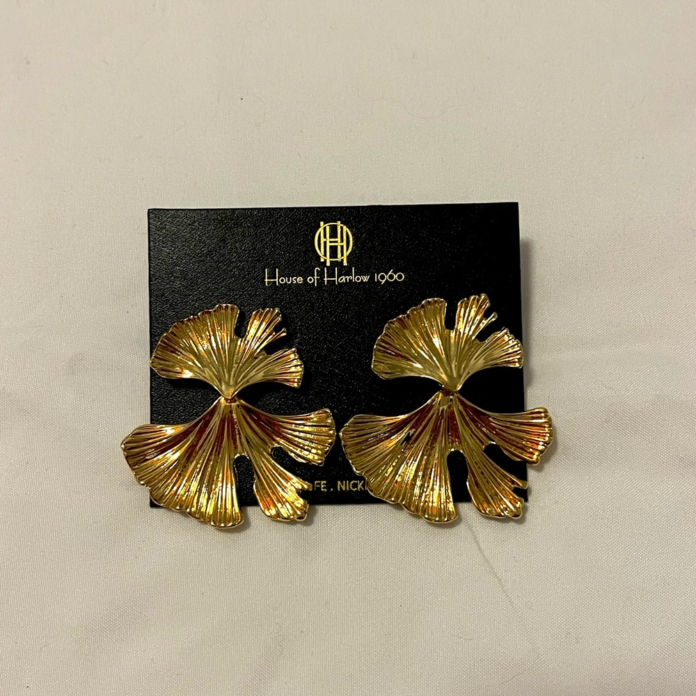 House of Harlow 1960 gold drop earrings
